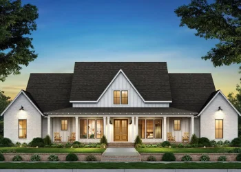 Spacious 3,292 Sq Ft Symmetrical Modern Farmhouse with 4 Bedrooms, Home Office, and Bonus Room