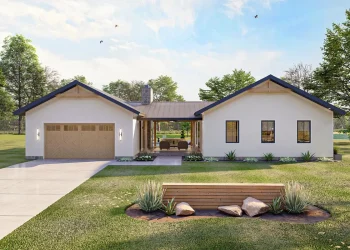 Charming 2-Bed Cottage House Plan with Dogtrot & Poolhouse – 1,274 Sq Ft