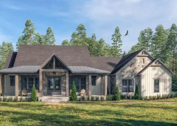 Modern Farmhouse with Open Living and Bonus Room – 2,195 Sq Ft of Rustic Charm
