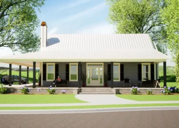 Charming Country House Plan with Wraparound Porch – 1,579 Sq Ft