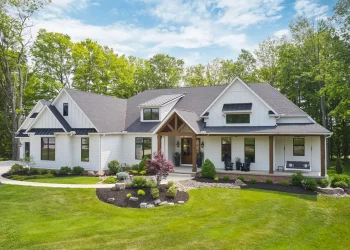 4100 Square Foot New American House Plan with 4-Car Garage and Expansion Below