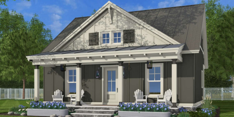 Craftsman Plan — 855 Sq Ft, 1 Bedroom & 1½ Baths