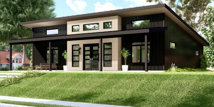 Contemporary 1,800-Sq-Ft Split-Bedroom House Plan