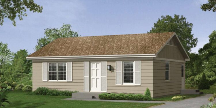 Compact Ranch Plan – 800 Sq Ft, 2 Bedrooms, 1 Bathroom