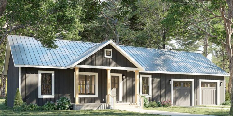 3-Bed Barndominium with Oversized Garage — (1,311 Sq Ft)