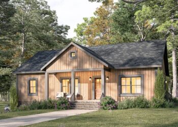 3-Bed One-Story Country Home with Drive-Under Side-Entry Garage – 1,402 Sq Ft