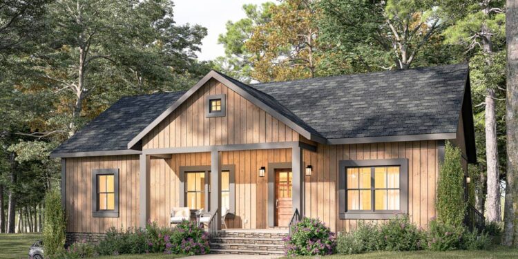 3-Bed One-Story Country Home with Drive-Under Side-Entry Garage – 1,402 Sq Ft