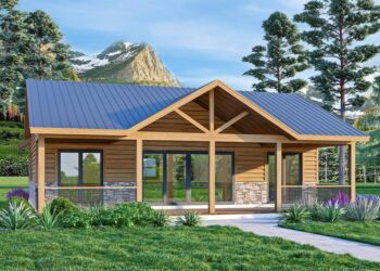3-Bed Rustic Cabin Under 1300 SqFt with Vaulted Living Room — 1,267 Sq Ft