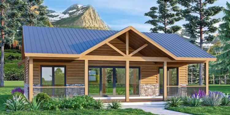 3-Bed Rustic Cabin Under 1300 SqFt with Vaulted Living Room — 1,267 Sq Ft