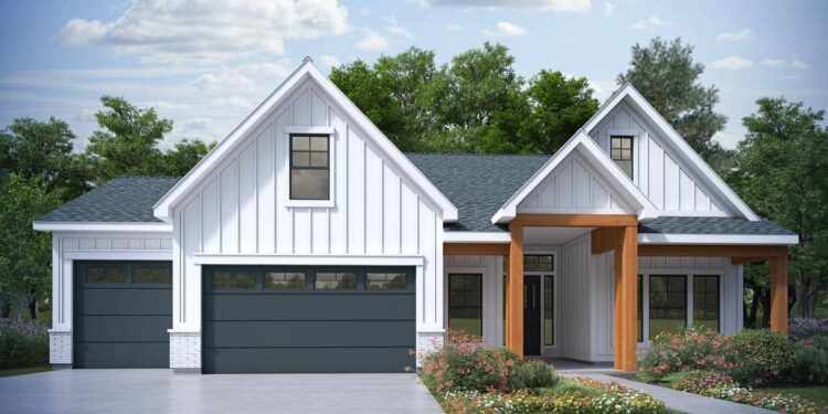New American Farmhouse with Split-Bedroom Layout & Bonus Room — (1,638 Sq Ft)