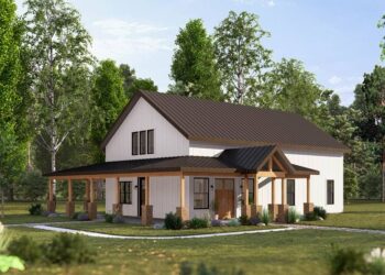 3-Bedroom Barndominium-Style Home with Vaulted Ceilings & Wrap-Around Porch — 1,500 Sq Ft