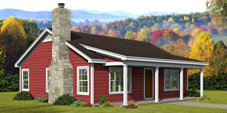 Cozy 2-Bedroom Cabin — Plan (1,000 Sq Ft)