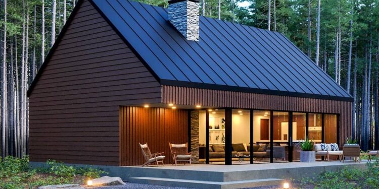 2-Bed Modern Mountain Cabin with Glassed-in Living Room — (951 Sq Ft)