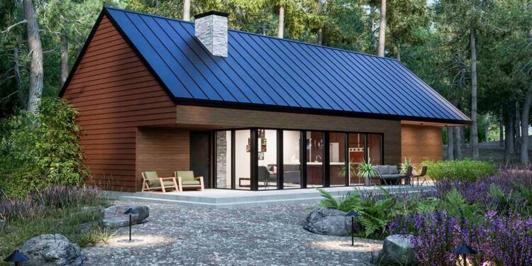 2-Bed Modern Mountain Cabin with Glassed-In Living Room & 2-Car Garage — 951 Sq Ft