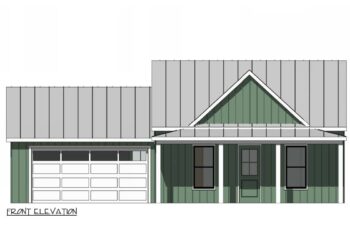 Farmhouse plan — 1,453 Sq Ft, 3 Bedrooms.