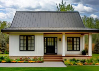 2-Bedroom Country House Plan with Formal Dining — (≈ 1,098 Sq Ft)