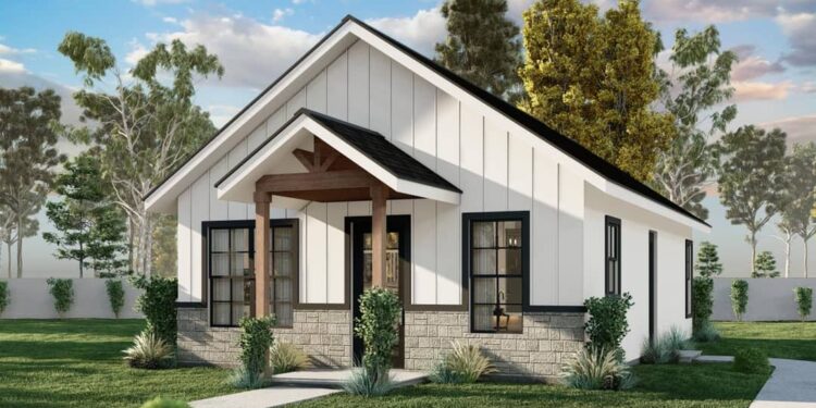 One-Story Country Cottage — (963 Sq Ft, 2 Beds / 2 Baths)