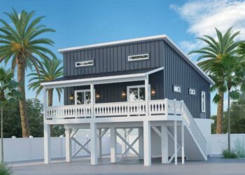 Beach House with Loft Bunk Room Overlook — 842 Sq Ft