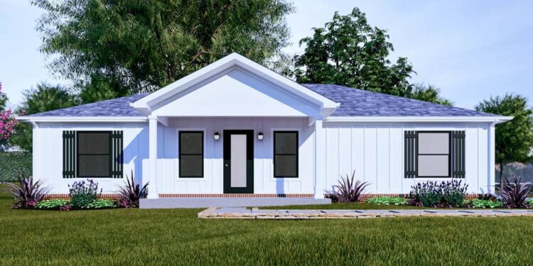 Traditional Country Ranch — (1,344 Sq Ft, 3 Beds / 2 Baths)