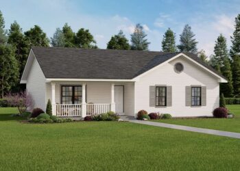 1,200-Sq-Ft Ranch: 3 Beds, 2 Baths with Front Porch & Rear Patio