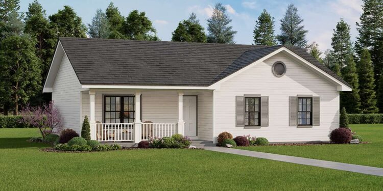 1,200-Sq-Ft Ranch: 3 Beds, 2 Baths with Front Porch & Rear Patio