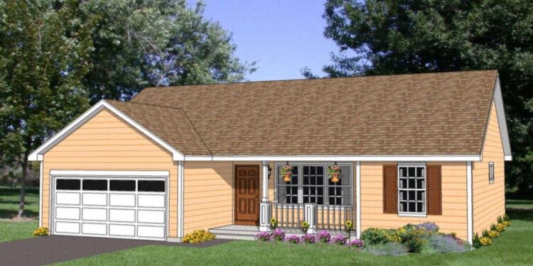 Country Plan — 1,296 Sq Ft, 3 Beds & 2 Baths house Plan