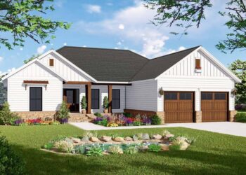 New American Ranch Home with Split-Bed Layout — (1,600 Sq Ft)
