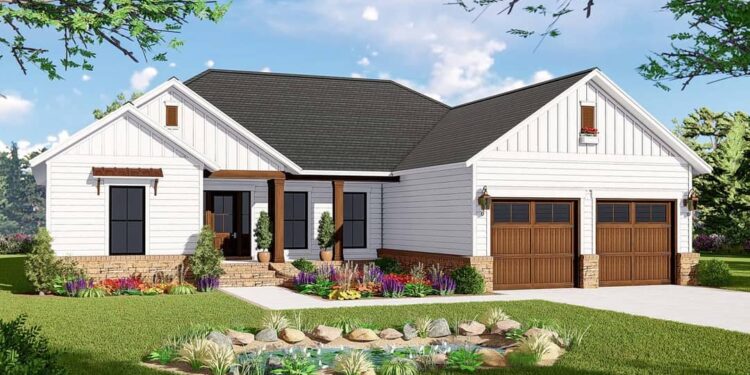 New American Ranch Home with Split-Bed Layout — (1,600 Sq Ft)