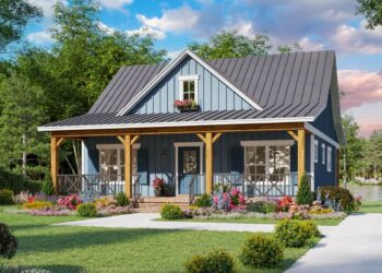 2-Bed Country Cottage w/ Front & Rear Porches — Plan 51215MM (1,020 Sq Ft)