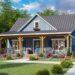 2-Bed Country Cottage w/ Front & Rear Porches — Plan 51215MM (1,020 Sq Ft)