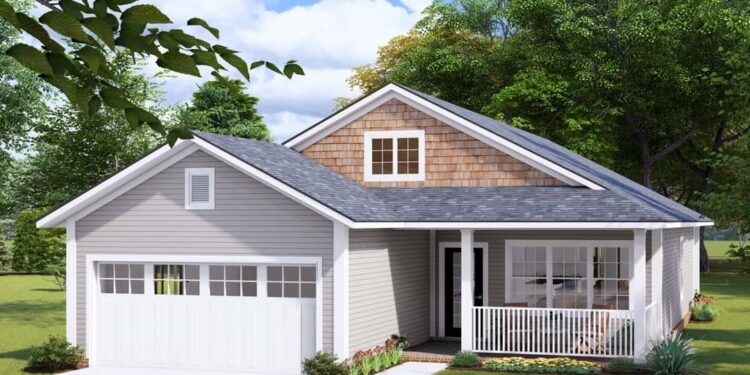 3-Bed Craftsman Cottage with Vaulted Living Room — 1,388 Sq Ft