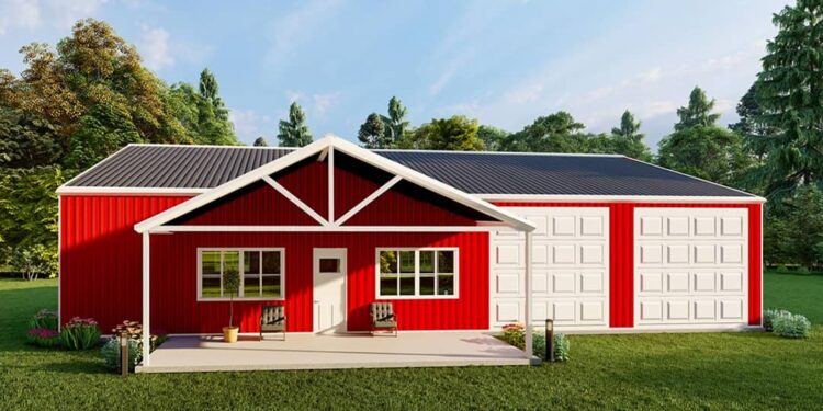 2-Bedroom Barndominium with Home Office — (1,735 Sq Ft)
