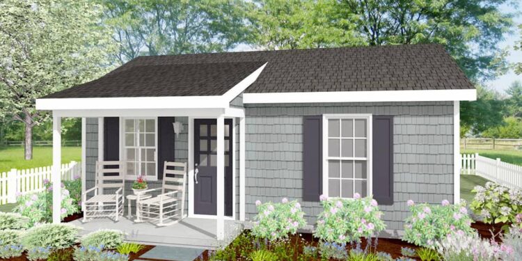 400-Sq-Ft One-Bedroom Cottage Plan