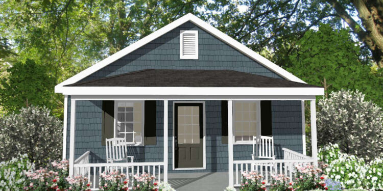Charming 576 Sq. Ft. One-Bedroom Cottage House Plan