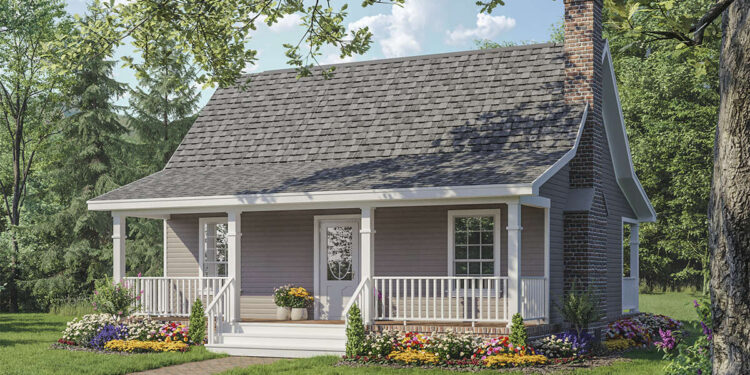 Cottage house plan — 600 Sq Ft, 1 Bedroom & 1 Bathroom