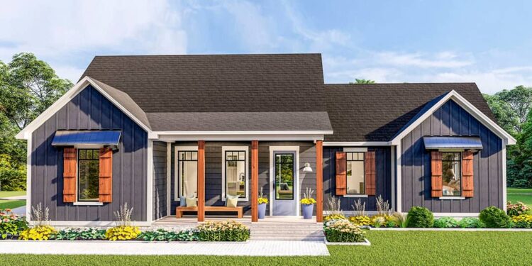 Exquisite 3-Bed House Plan with Split Bedrooms – (1,936 Sq Ft)