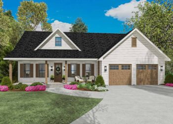 3-Bed Farmhouse with Front & Rear Porches — (1,834 Sq Ft)