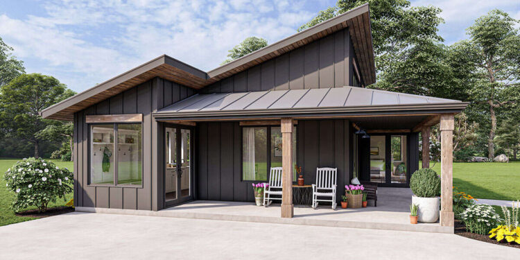 Modern Plan — 1,050 Sq Ft, 1 Bedroom & 1½ Bathrooms.