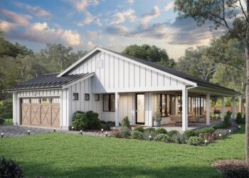 Contemporary Country Home with Wrap-Around Porch — (1,801 Sq Ft)