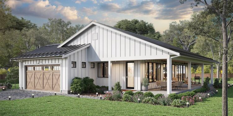 Contemporary Country Home with Wrap-Around Porch — (1,801 Sq Ft)
