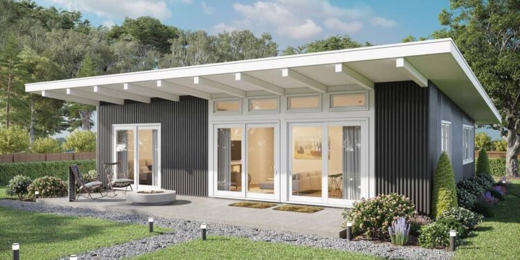 Modern House with Low-Pitched Roof — (1,260 Sq Ft)