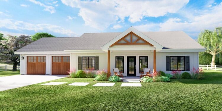 Craftsman House with Flex Room & 2-Car Garage — 1,232 Sq Ft