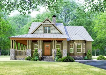 Rustic Cottage with Expansive Wraparound Porch — (1,905 Sq Ft)