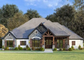 4-Bed French Country House with Vaulted Ceilings & Bonus Room — (2,537 Sq Ft)
