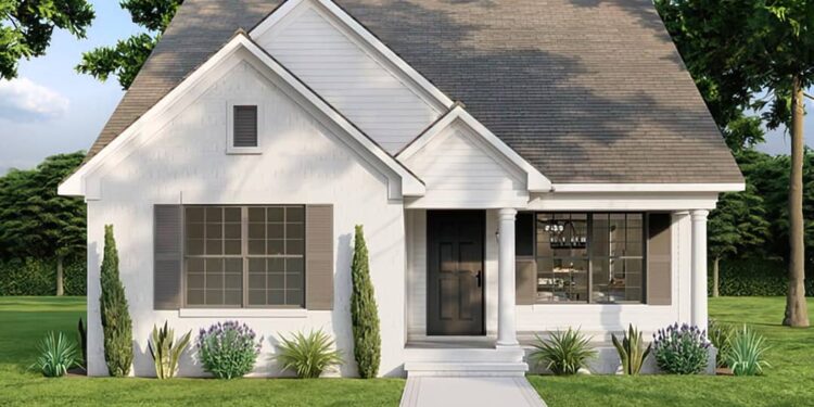 3-Bed 1,250-Sq-Ft Cottage Home Plan.