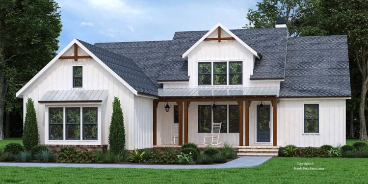 Modern Farmhouse Cottage with Expansion Potential — Plan (1,997 Sq Ft + Bonus)