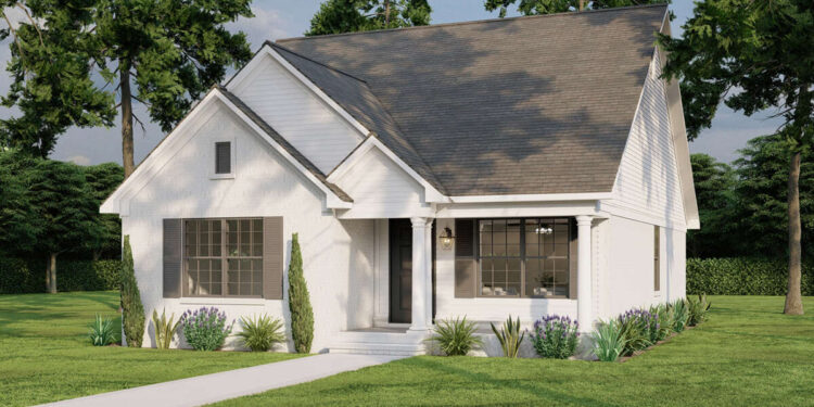 Cottage Plan — 1,250 Sq Ft, 3 Bedrooms & 2 Bathrooms