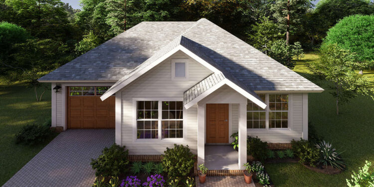 Charming Cottage Plan — 788 Sq Ft, 2 Bedrooms & 1 Bathroom