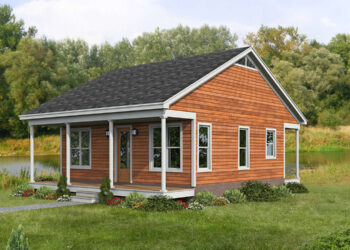 Cozy 1-Bedroom Cabin Plan —(728 Sq Ft)