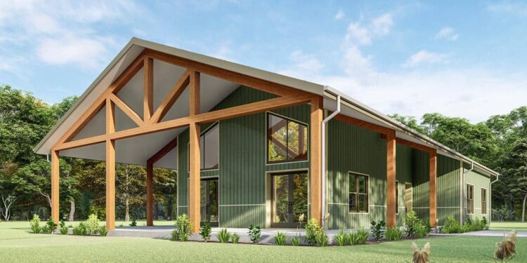 Rustic Barndominium with Wraparound Porch — (1,600 Sq Ft)